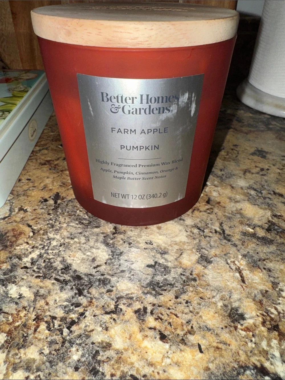 Better Homes And Gardens Farm Apple Pumpkin Red Glass Candle